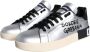 Dolce & Gabbana Zilver Zwart Leren Sneakers Rubberen Zool Gray Dames - Thumbnail 1