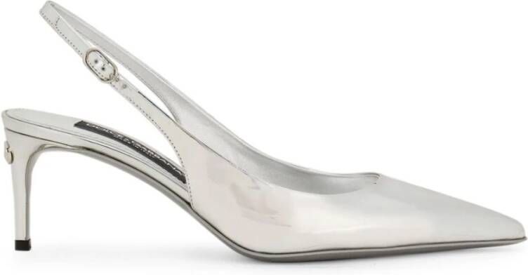 Dolce & Gabbana Zilveren Ballerina's Ss25 Gray Dames