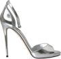 Dolce & Gabbana Zilveren Leren Enkelband Sandalen Gray Dames - Thumbnail 1