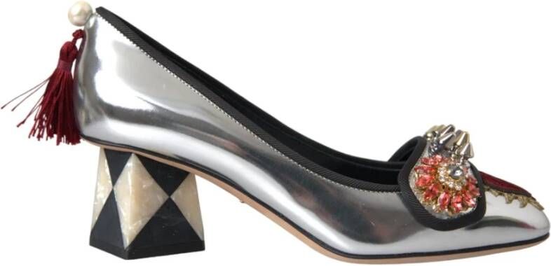 Dolce & Gabbana Zilveren Leren Hakken Pumps Schoenen Gray Dames