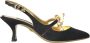 Dolce & Gabbana Zwart Goud Leren Slingback Hakken Black Dames - Thumbnail 1