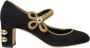 Dolce & Gabbana Zwarte Suède Gouden Mary Janes Hakken Black Dames - Thumbnail 9