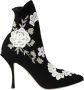 Dolce & Gabbana Zwart Wit Geborduurde Instaplaarzen Black Dames - Thumbnail 1