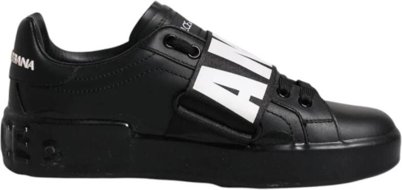 Dolce & Gabbana Zwart Wit Lage Top Sneakers Black Dames