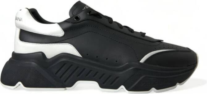 Dolce & Gabbana Zwart Wit Leren Logo Daymaster Sneakers Black Heren