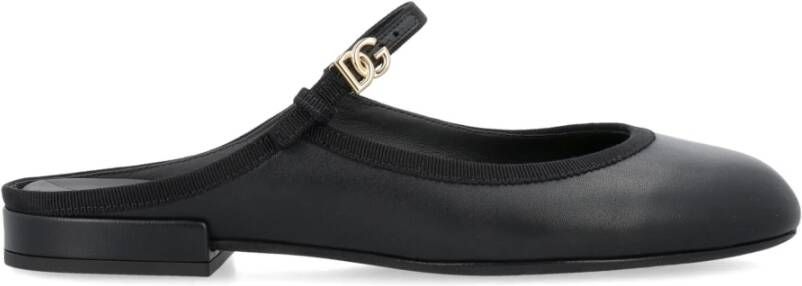 Dolce & Gabbana Zwarte Ballerina Muiltjes Elastische Band Platte Black Dames