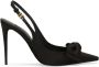 Dolce & Gabbana Zijden slingback pumps met strikdetail Black Dames - Thumbnail 3