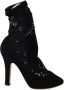 Dolce & Gabbana Zwarte Bloemenkant Pumps Laarzen Black Dames - Thumbnail 1