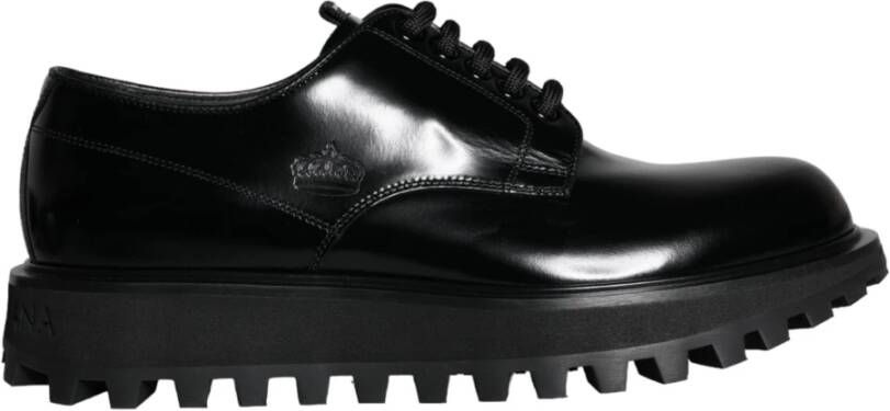 Dolce & Gabbana Zwarte Derby Schoenen van Kalfsleer Black Heren