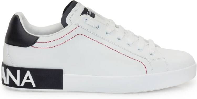 Dolce & Gabbana Zwarte en witte lage sneakers White Heren