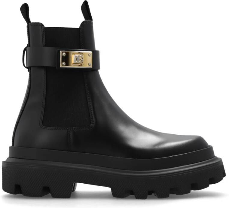 Dolce&Gabbana Boots & laarzen Boot With Logo Plaque in zwart