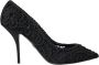 Dolce & Gabbana Zwarte Geborduurde Pump Hakken Schoenen Black Dames - Thumbnail 2