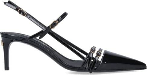 Dolce & Gabbana Zwarte Hak Slingback Stiletto Sandalen Black Dames