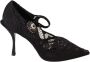 Dolce & Gabbana Zwarte Kant Kristal Stiletto Pumps Black Dames - Thumbnail 1