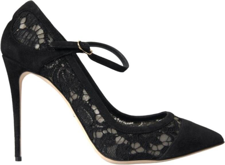 Dolce & Gabbana Zwarte Kant Mary Jane Pumps Schoenen Black Dames