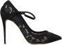 Dolce & Gabbana Zwarte Kant Mary Jane Pumps Schoenen Black Dames - Thumbnail 1