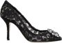 Dolce & Gabbana Zwarte Kant Pumps Elegante Hakken Black Dames - Thumbnail 1