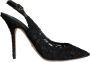 Dolce & Gabbana Zwarte Kant Slingback Hakken Black Dames - Thumbnail 1