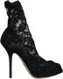 Dolce & Gabbana Zwarte Kant Stretch Haklaarzen Black Dames - Thumbnail 1