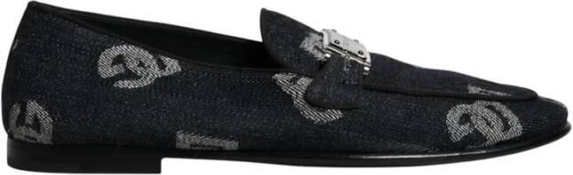 Dolce & Gabbana Zwarte katoenen loafers jurkschoenen Black Heren