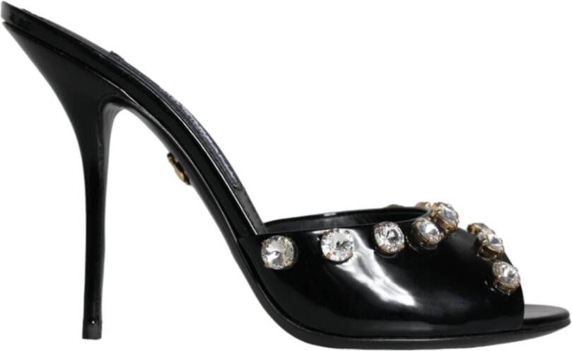 Dolce & Gabbana Zwarte Kristalhakken Sandalen Schoenen Black Dames