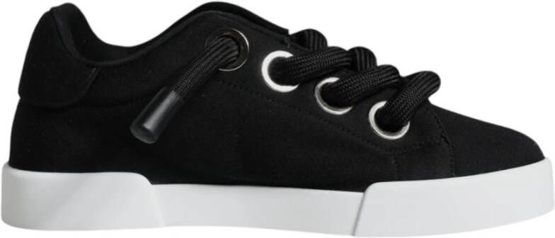 Dolce & Gabbana Zwarte lage vetersneakers Black Dames