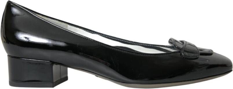 Dolce & Gabbana Zwarte Lakleren Blokhak Pumps Black Dames