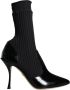 Dolce & Gabbana Zwarte Lakleren Stiletto Booties Black Dames - Thumbnail 1