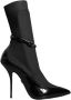 Dolce & Gabbana Zwarte Lakleren Stiletto Enkellaarzen Black Dames - Thumbnail 1