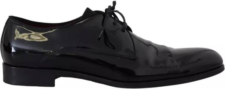 Dolce & Gabbana Zwarte Lakleren Veterschoenen Black Heren