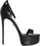 Dolce & Gabbana Zwarte leren band sandalen Black Dames - Thumbnail 1