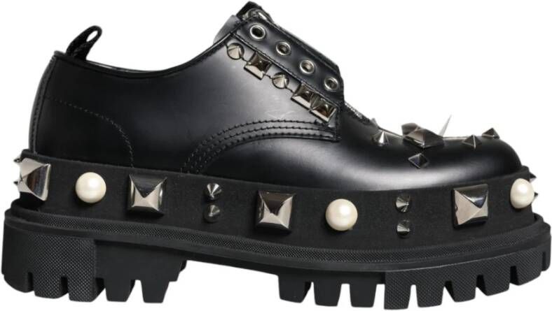 Dolce & Gabbana Zwarte leren Derby-formele schoenen Black Dames