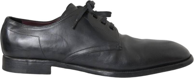 Dolce & Gabbana Zwarte Leren Derby Jurk Schoenen Black Heren