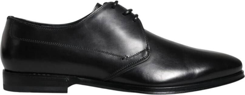 Dolce & Gabbana Zwarte Leren Veterschoenen voor Formele Gelegenheden Black Heren