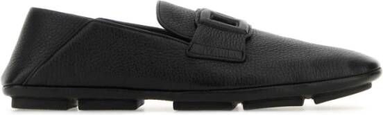 Dolce & Gabbana Zwarte leren Driver loafers Black Heren