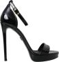 Dolce & Gabbana Zwarte leren enkelband sandalen Black Dames - Thumbnail 1