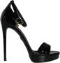 Dolce & Gabbana Zwarte leren enkelband sandalen Black Dames - Thumbnail 1