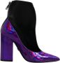 Dolce & Gabbana Zwarte Leren Enkellaarzen met Rits Purple Dames - Thumbnail 1