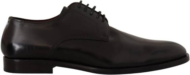 Dolce & Gabbana Zwarte Leren Formele Derby Schoenen Black Heren