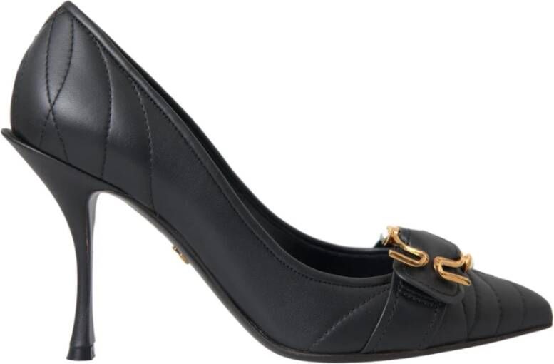 Dolce & Gabbana Zwarte Leren Hakken Pumps Black Dames