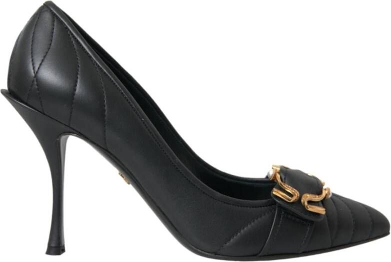 Dolce & Gabbana Zwarte Leren Hakken Pumps Schoenen Black Dames