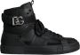 Dolce & Gabbana Zwarte Geperforeerde High Top Sneakers Black Heren - Thumbnail 1