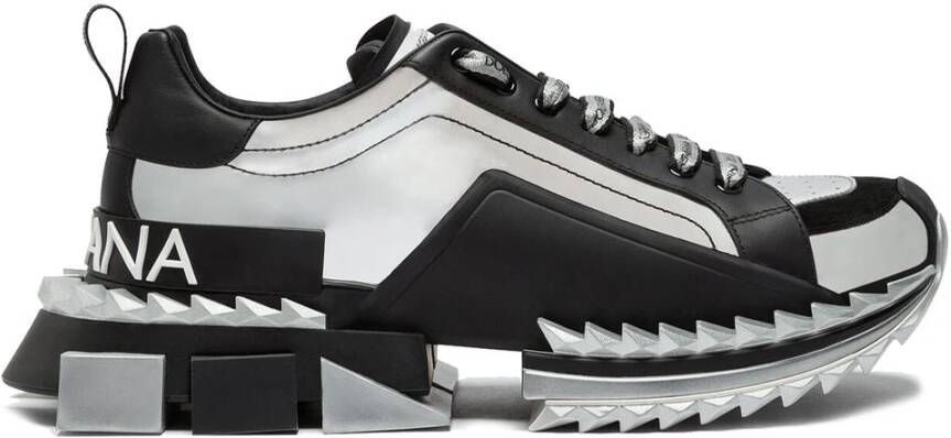 Dolce & Gabbana Zwarte leren kalfsleren sneakers Black Dames