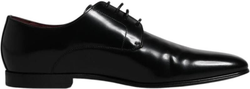 Dolce & Gabbana Zwarte Leren Lace-Up Derby Schoenen Black Heren