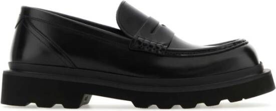 Dolce & Gabbana Stijlvolle Leren Mocassins Black Heren