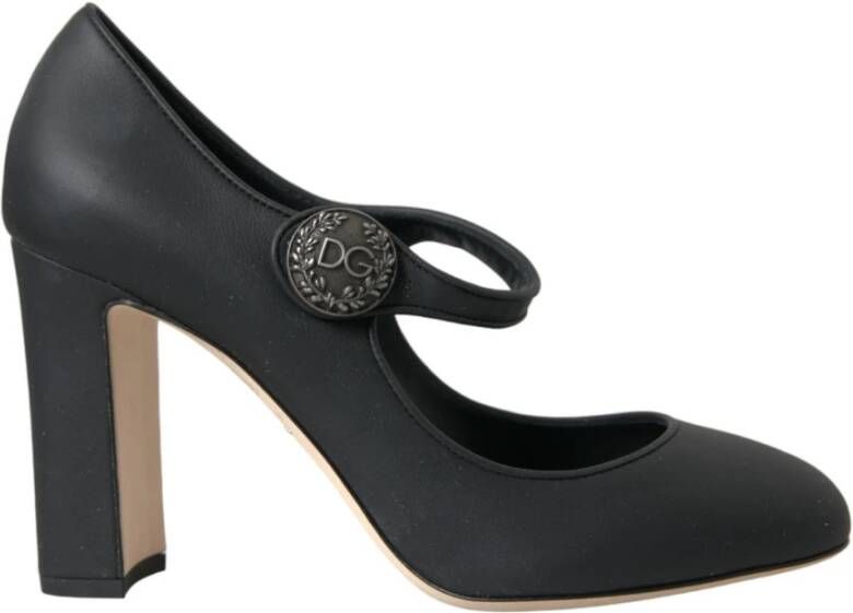 Dolce & Gabbana Zwarte Leren Mary Jane Pumps Black Dames