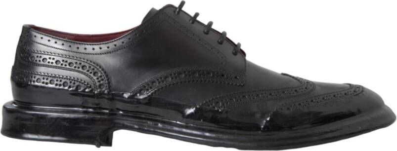 Dolce & Gabbana Zwarte Leren Oxford Wingtip Formele Schoenen Black Heren