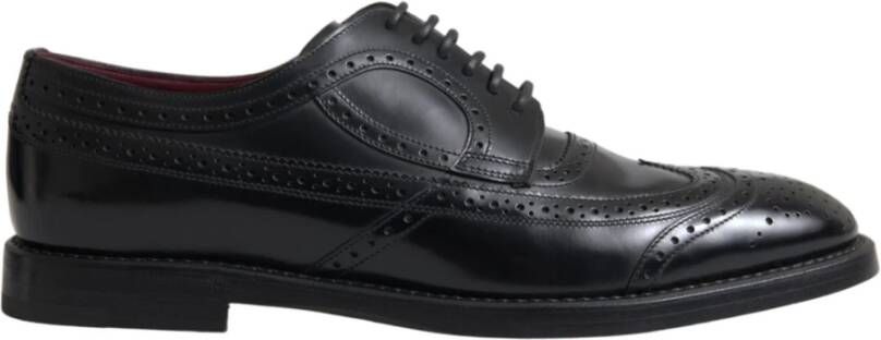 Dolce & Gabbana Zwarte Leren Oxford Wingtip Formele Schoenen Black Heren