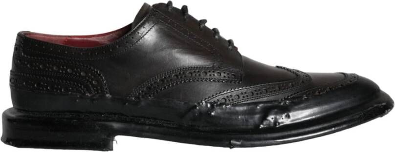 Dolce & Gabbana Zwarte Leren Oxford Wingtip Formele Schoenen Black Heren