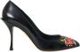 Dolce & Gabbana Zwarte leren patch hakken pompen schoenen Black Dames - Thumbnail 6